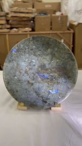 CENTRAL STONE Brazilian Natural Marble Labradorite Coffee Side Table Dia40cm -Blue Jade