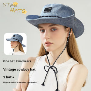 Cửa Hàng sao Mũ ngư dân Retro của Mỹ mũ cao bồi miền Tây mùa hè che nắng vành lớn thoáng khí cắm trại ngoài trời leo núi