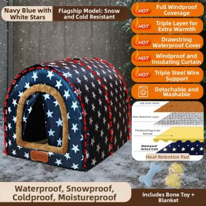 New Pet | Winter Waterproof Insulated Outdoor Cat House