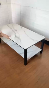 ORA Bàn trà hiện đại bàn cà phê phù hợp cho phòng khách văn phòng mặt gỗ vân đá cẩm thạch tinh tế góc an toàn