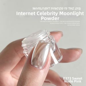 GAOY | Mirror Finish Moonlight Powder Silver Nails Accessory