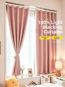 YANYANGTIAN | Light Blocking Easy Installation Sunscreen Insulation Curtains