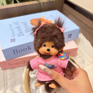 YF Monchhichi Lollipop Plushie Pink T-shirt Keychain Cute Trendy Toy Vinyl Plush Doll Bag Charm FY
