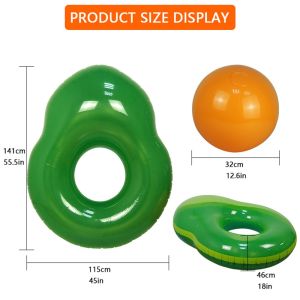 Avocado floating row adult swimming ring inflatable floating bed adult water recliner inflatable ball avocado recliner swimming