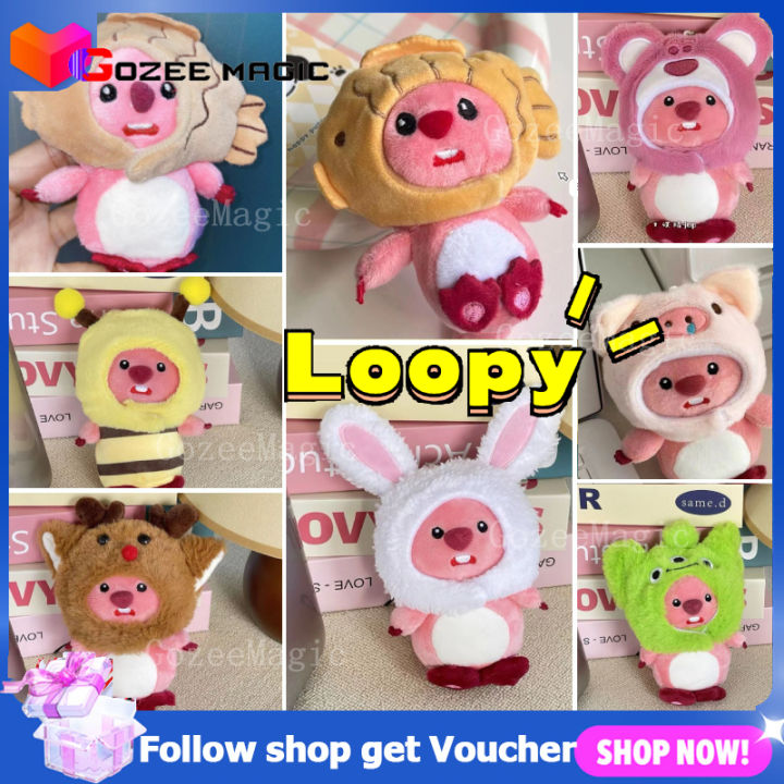 Sanrio Pororo Loopy đồ chơi hoạt hình vải lông kuromi giai điệu quế cáo chó cá mập Gấu bông Hải Ly nhồi bông sang trọng Đồ chơi búp bê có thể hoán đổi cho nhau quần áo quà tặng sinh nhật