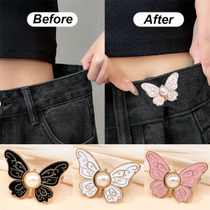 1 cái jean có thể điều chỉnh quần eo thắt chặt không có may dễ dàng để sử dụng mở rộng Ghim Cài áo hình bướm nút pins