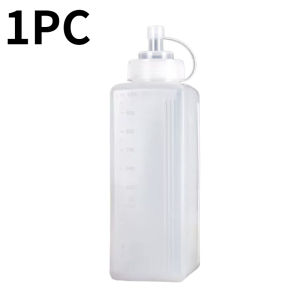1000ML Squeeze Sauce Bottle and Lid Large Caliber Plastic Squeeze Jam Bottle Condiment Dispenser Kitchen Dustproof Seasoning Jar