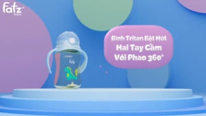 Bình tập uống nước FATZ BABY Tritan FB0250NH chống đổ 2 tay cầm với phao 360 độ dung tích 250ml