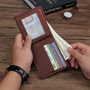 Smart King New Fashion Retro For Men Genuine Cow Leather Short Wallets Purse Multifunction Card Clip Casual Multi-Card Position Clutch Bag