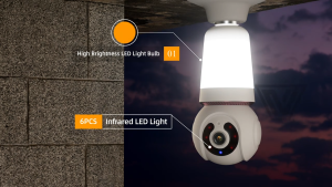 V380 Pro 8MP CCTV Camera Light Bulb Night Vision Two-way Audio Baby Monitor Waterproof CCTV
