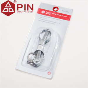 PIN Mini Stainless Steel Folding Scissors with Keychain - Durable Portable Scissors for Outdoor Fishing Work & Travel