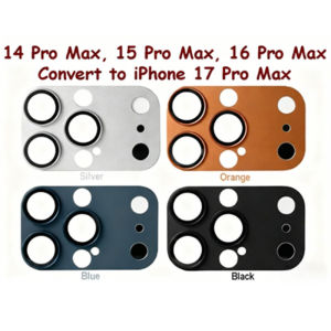 Converter Change 17Pro Max Fake Camera Lens Protector for IPhone 16 15 14 Pro Max 16Pro 15Pro 14Pro Metal Glass Protection Cover