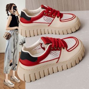 Thick-soled summer models breathable and versatile little white shoes childrens new leisure popular mesh casual board shoes in the summer of 2024