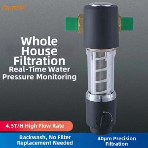 OUGEFENG | Lifetime No-Replace Automatic Backwashing Whole House Pre-filter with Universal Swivel Joint Copper