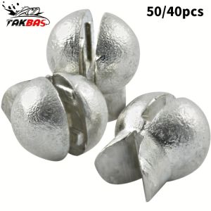 Premium Split Shot Sinker Set 40/50pcs - Easy-Attach Lead Weights For Enhanced Casting Ideal for Bass & Freshwater Fishing