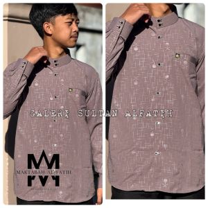 Baju kemko sultan embos kemeja koko pria muslim dewasa lengan panjang terbaru