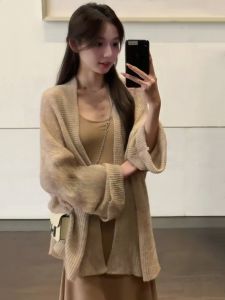 Classic Style Gentle Anti-Aging Elegant Knitting Cardigan Female Autumn and Winter Lazy Style Fancy Loose Versatile Casual Coat