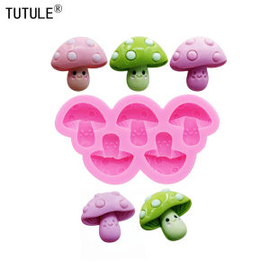 แม่พิมพ์ซิลิโคนสำหรับ3D เห็ดพิมพ์เค้กซิลิโคนเรซิน DIY อุปกรณ์เสริมจิวเวลรี่ต่างหูเรซินดินเหนียวอีพ็อกซี่แม่พิมพ์ตกแต่งเค้กช็อคโกแลต