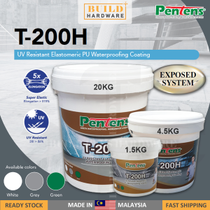 PENTENS 1.5kg / 4.5kg T-200H UV Resistant Elastomeric PU Waterproofing Coating Acrylic 抗紫外线防水