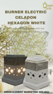 Burner Aroma Electric Celadon Hexagon White
