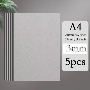 5pcs A4 1mm 1.5mm 2mm 3mm Gray Cardboard  Grey Paperboard Hard Thicked Paper For DIY Handmade Mould Album Cover Package Painting
