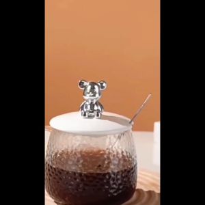 J&B Ins Glass Straw Cup 450ml High-Looking Letter Transparent Sealing Airtight Leakproof Coffe Cup Cawan Kaca高颜值玻璃吸管咖啡杯