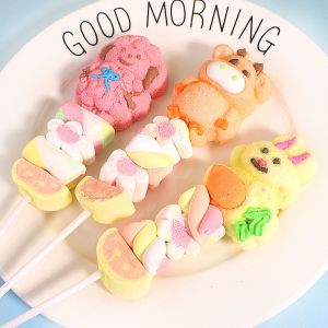 30PCS Christmas Candy Box for Kids - Cartoon Skewered Marshmallows & Themed Lollipops & Fluffy Puffs Snacks Christmas Gift