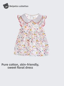 Usbettas | Pure Cotton Thin Baby Dress Floral Princess Style S