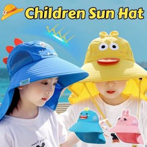 Summer Hat for Kids Children Outdoor Sun Hat Neck Ear Cover Sun Protection Beach Caps Kids Boy Girl Flap Cap for Children