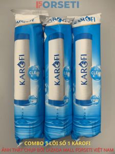Combo 3 Lõi Số 1 PP 5 Micron Karofi (KHÔNG PHẢI COMBO 123) - Cấu tạo từ sợi bông ép Polypropylen giúp loại bỏ chất bẩn có kích thước trên 5 Micron thay sau 3-6 tháng sử dụng