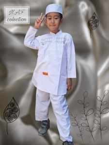 baju koko anak putih n.a.f//baju anak kurta//koko anak pakistan/koko putih anak laki laki / baju manasik haji anak laki umur 2-10 tahun