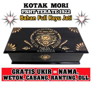 Kotak Mori Psht Kayu Jati Motif Ukir Bet Logo Psht Terbaru (FREE UKIR NAMA) / Tempat Penyimpanan Sabuk Mori Sh Terate / Kotak Mori Psht Kayu Jati / Kotak Mori Psht Aesthetic / Kotak Mori Psht Anti Rayap / Kotak Mori Setia Hati Terate 1922 / Tempat Mori