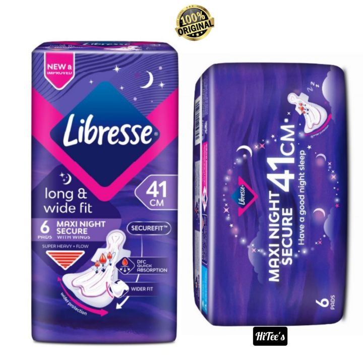 Libresse Maxi Night Secure Wings Longer Wider 41cm (6s) Disposable
