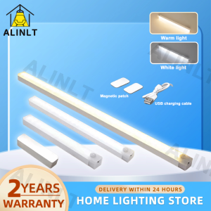 Motion Sensor LED Light Rechargeable Magnetic Night Light Type C Charging Induction Light 6 Hours For Bedside Wardrobe Closet Cabinet Kitchen Bedroom Lamp ALINLT