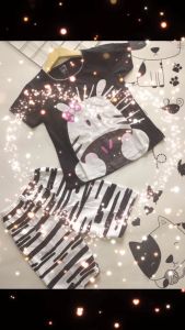 Setelan Anak Perempuan Model Lengan Pendek Usia 4 5 6 7 8 9 10 11 12 Tahun