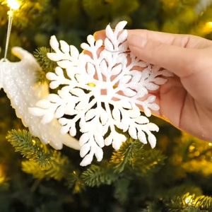 1/2/3PCS/set Xmas Tree Pendants Shimmering Snowflake Angel Deer Hanging Ornaments Christmas Decorations For Home Kids Toy 2023 New Year Party