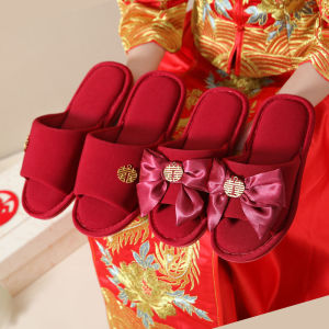 JIFANPAUL | Autumn Winter Bridal Slipper Light Luxury Home Wedding