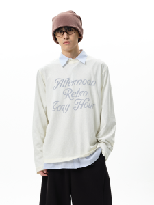 Roaringwild | Printed Loose Fit Round Neck Long Sleeve T-shirt