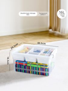 Citylong | Transparent Double Layered Toy Storage Box