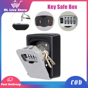 Wall Mounted Key Lock Box Aluminum Alloy Key Securely Storage Box With 4 Digit Combination Password Waterproof