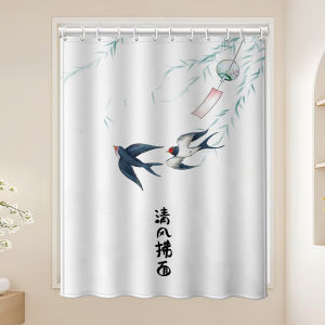 Waterproof Bathroom Kitchen Curtain Rod Adjustable Light Translucent Modern Minimalist Style No Drilling Installation Required