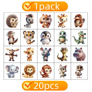 20pcs Cartoon Animal Tattoo Stickers Cute Children Birthday Party Temporary Waterproof Funny Kawaii Tattoos Sticker Kid Gift Toy
