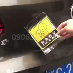 Decal dán xe Baby in car Baby on board Chất Liệu PVC 5 Lớp Chống Thấm Nước Chống Bay Màu cho ô tô
