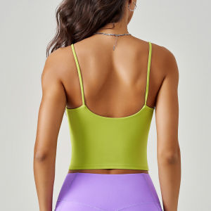 เสื้อกั๊กโยคะกีฬาใหม่สำหรับผู้หญิง สายเดี่ยว บรากระชับหน้าอก ทรงคัพ ใส่ได้ทั้งในและนอกบ้านในช่วงฤดูร้อน ผ้าฝ้ายโพลีเอสเตอร์