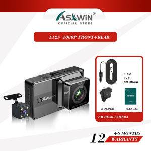 FHD 1080P dashcam Front and back car Camera dual lens recorder Asawin A12J night vision Auto cycle video 3.0 Inch IPS Screen