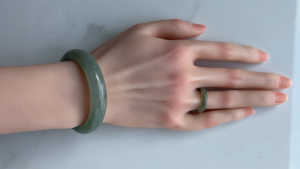 55mm Burmese Type A Translucent Jadeite Jade Bangle with Myanmar Certificate