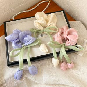Cloth Hair Rope for Woman Sweet Fashion Three-dimensional Tassel Tulip Hair Rope Cute Girl Does Not Hurt The Hair Scrunchie