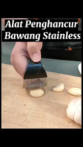 KUKE Alat Penghancur Bawang Putih Merah Stainless Steel Gagang Plastik Garlic Press Crusher Penghalus Penggerus Kunyit Jahe Food Grade Pencacah Bumbu Dapur Serbaguna