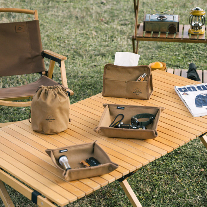 Naturehike tissue storage box canvas tray canvas storage bag outdoor camping household storage bag dining table coffee table paper box storage set