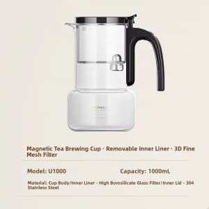 Kamjove | Magnetic Filter Heat-Resistant Glass Tea Infuser Cup With Removable Inner Container